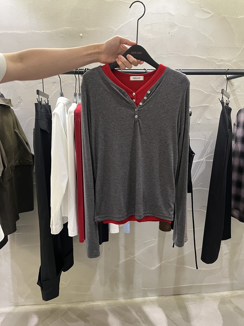 MIDLAND韓國直郵女裝新品時尚熱賣真品推薦休閑人氣長袖T恤MIDLAND長袖T恤圖色4