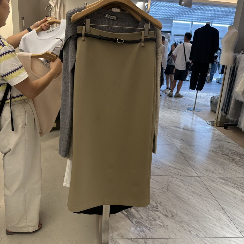 MER東大門實拍女士新品休閑真品人氣時尚推薦長裙不含腰帶MER/ANGELO BIANCO長裙圖色1