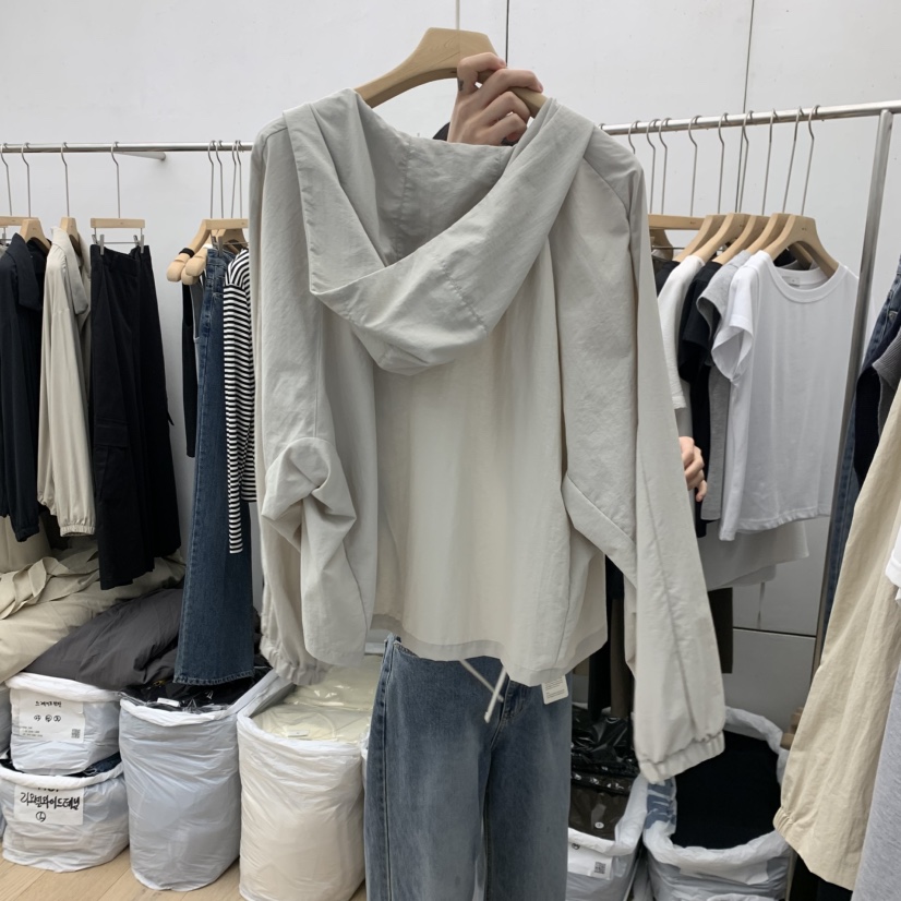 MOI-A東大門實拍女裝新款熱賣休閑真品推薦人氣夾克抽繩MOI-A夾克
