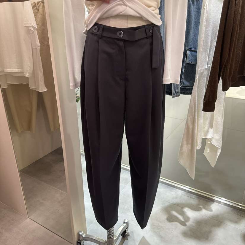 URBANSTORY/REMAKING東大門代購女士新品推薦休閑褲腰帶Remaking/URBANSTORY休閑褲圖色2墨色