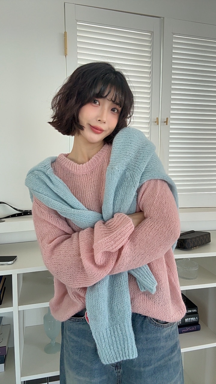 LUMIPLE東大門實拍女裝新品休閑人氣推薦時尚熱賣針織衫透明LUMIPLE針織衫