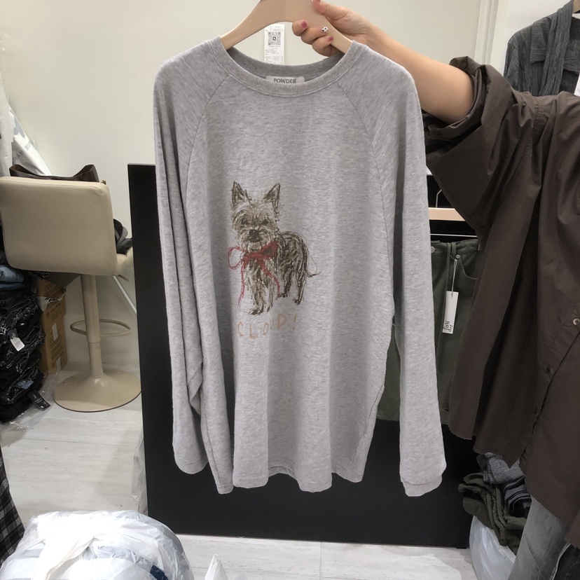 POWDER韓國代購女裝新款推薦休閑人氣時尚熱賣真品長袖T恤POWDER長袖T恤圖色2