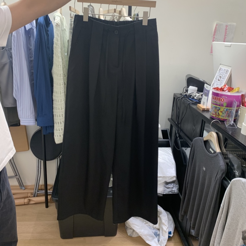 SPAGHETTI韓國代購女裝新款時尚真品休閑人氣推薦熱賣休閑褲spaghetti休閑褲圖色2黑