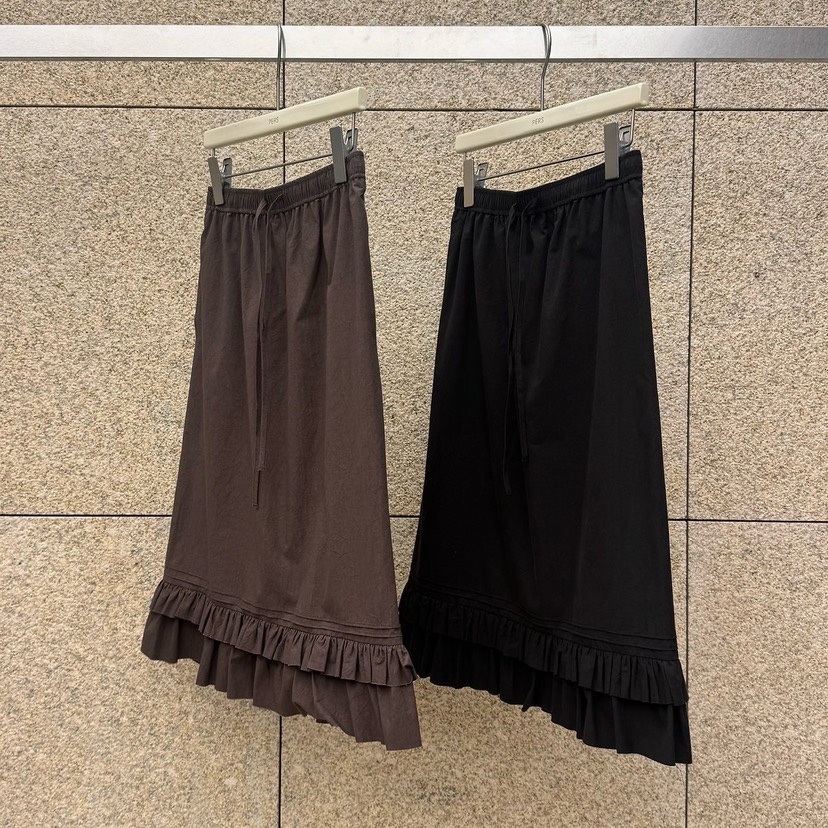 PERS東大門實拍女裝新品真品人氣時尚半身裙中短裙棉質褶皺PERS半身裙/中短裙