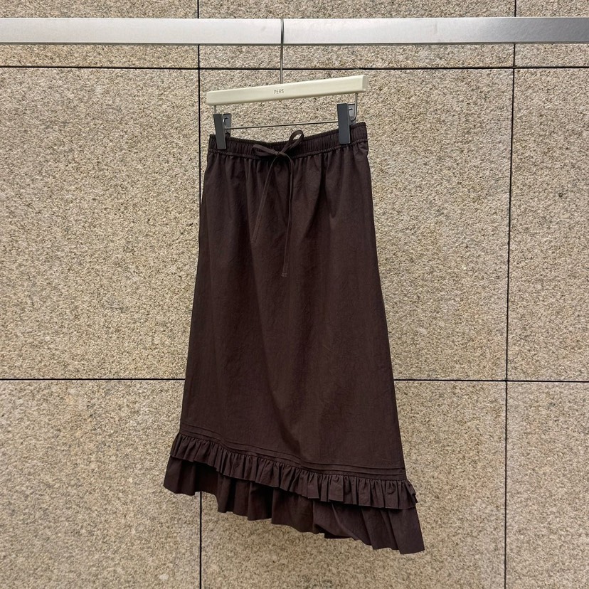 PERS東大門實拍女裝新品真品人氣時尚半身裙中短裙棉質褶皺PERS半身裙/中短裙圖色1