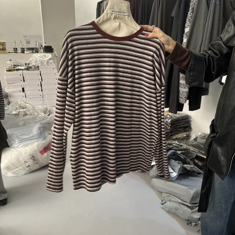 DOUBLE STANDARD/LE SMOKING/MAISONSTAFF韓國直郵女裝新品推薦長袖T恤MAISONSTAFF長袖T恤圖色1