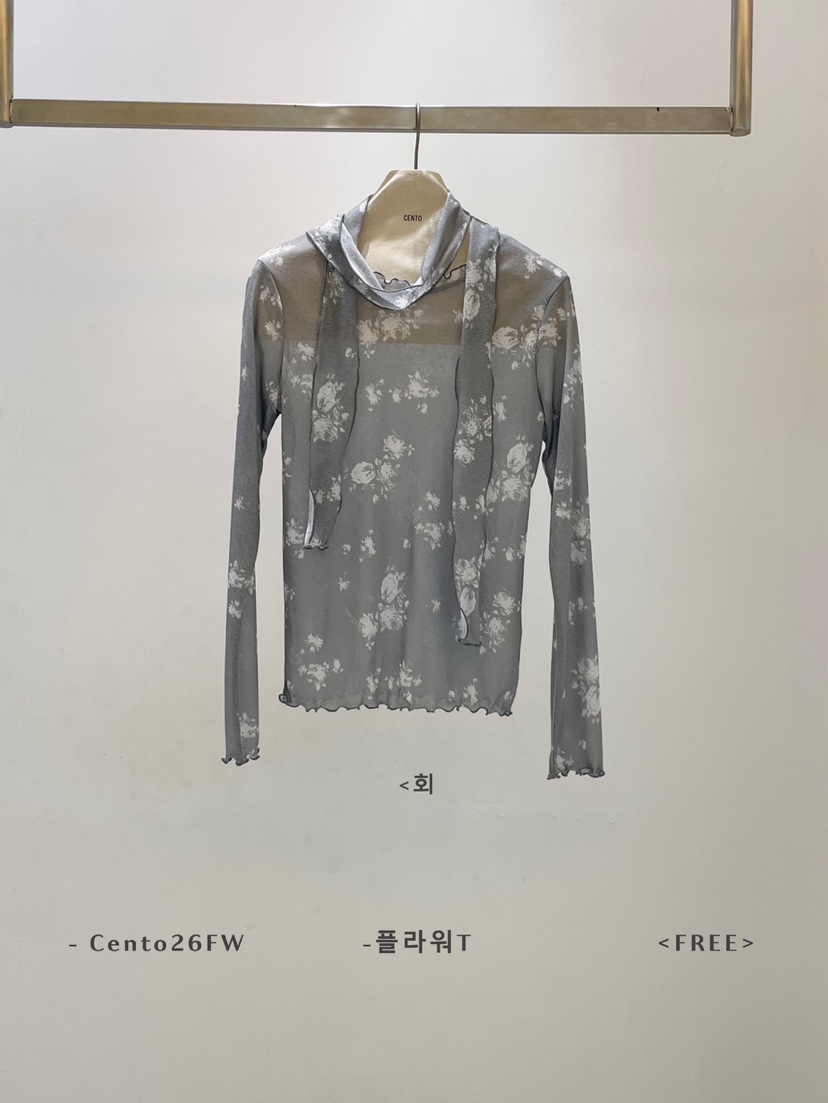 CENTO東大門代購女士新品真品熱賣人氣時尚長袖T恤含圍巾CENTO長袖T恤圖色2