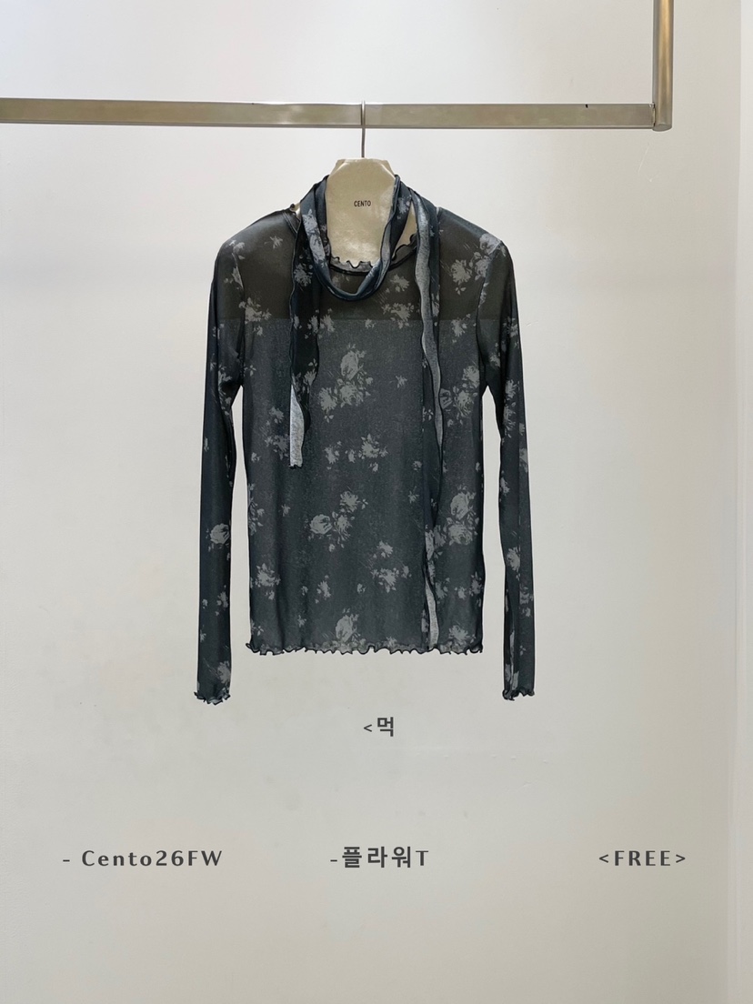 CENTO東大門代購女士新品真品熱賣人氣時尚長袖T恤含圍巾CENTO長袖T恤圖色3