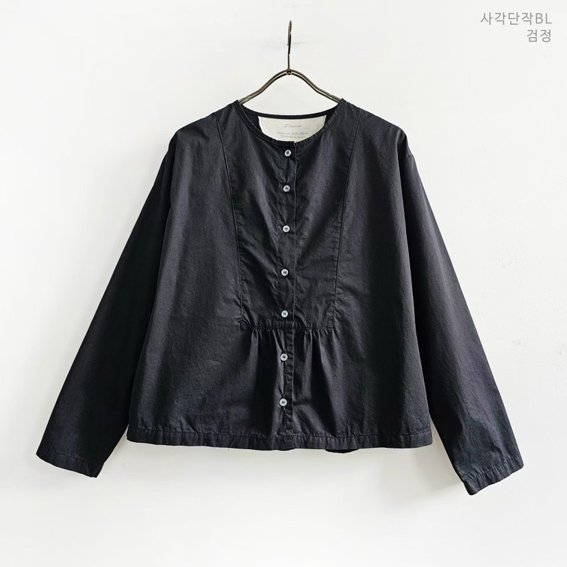 PUCO東大門代購女士新品時尚推薦真品人氣休閑襯衫蕾絲衫PUCO襯衫/蕾絲衫圖色4黑