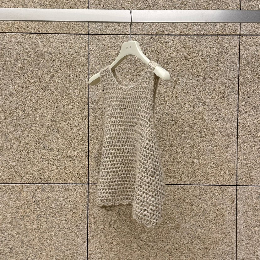 PERS韓國直郵女裝新款熱賣推薦真品人氣吊帶背心鉤針編織PERS吊帶/背心圖色1