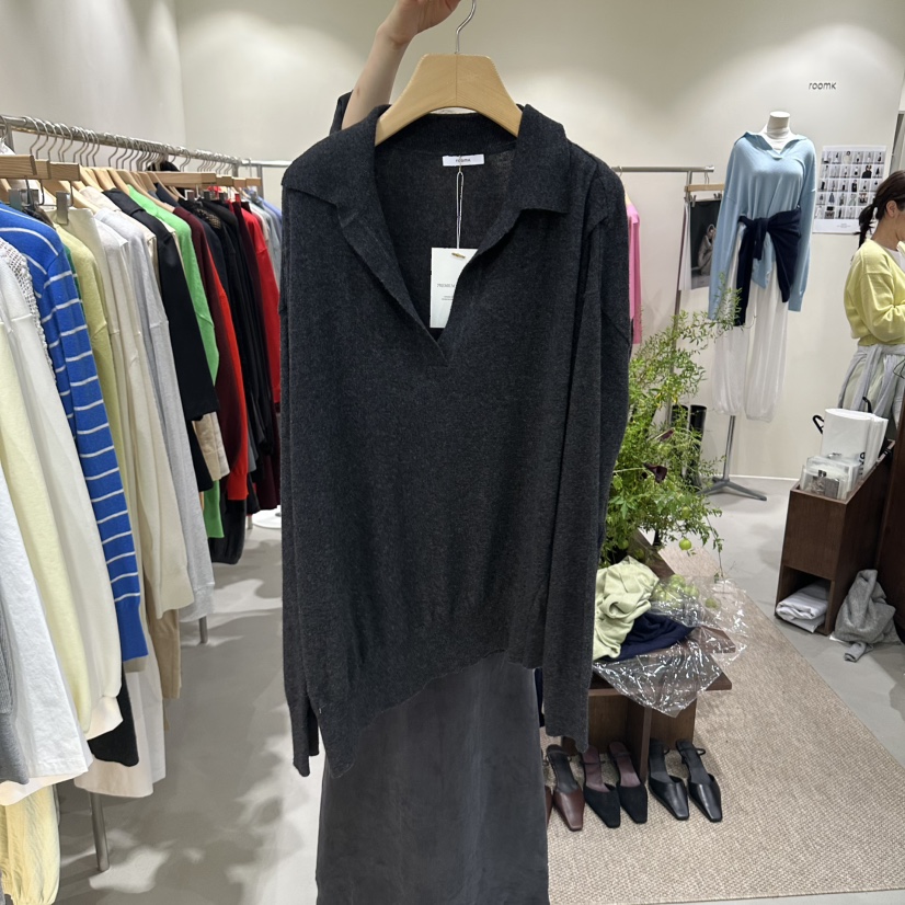 ROOM K-P東大門代購女士新品真品熱賣推薦針織衫不對稱ROOM K-P針織衫圖色4