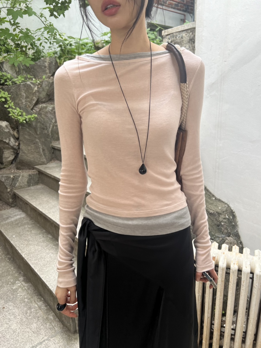 ME MO東大門代購女士新品人氣真品時尚休閑推薦熱賣長袖T恤ME MO長袖T恤圖色3