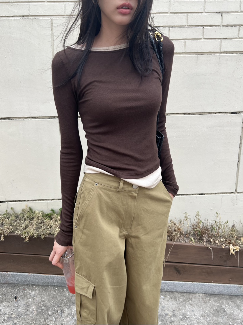 ME MO東大門代購女士新品人氣真品時尚休閑推薦熱賣長袖T恤ME MO長袖T恤圖色4