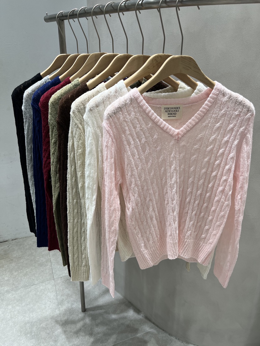 EVERCOMMERCE METICULOUSLY DESIGNED東大門實拍女裝新款休閑針織衫馬海毛EVERCOMMERCE METICULOUSLY DESIGNED針織衫