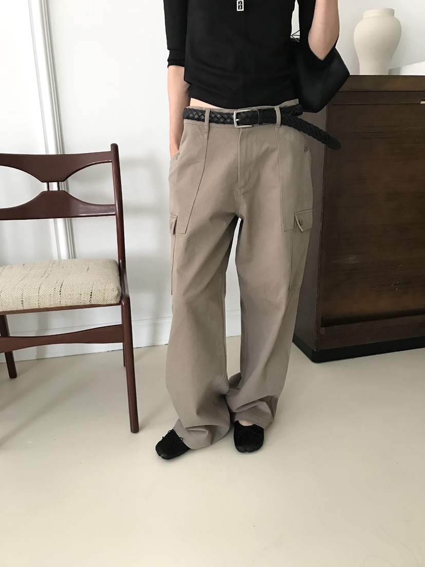 OVERK韓國代購女裝新款真品推薦熱賣休閑人氣休閑褲不含腰帶OVERK休閑褲
