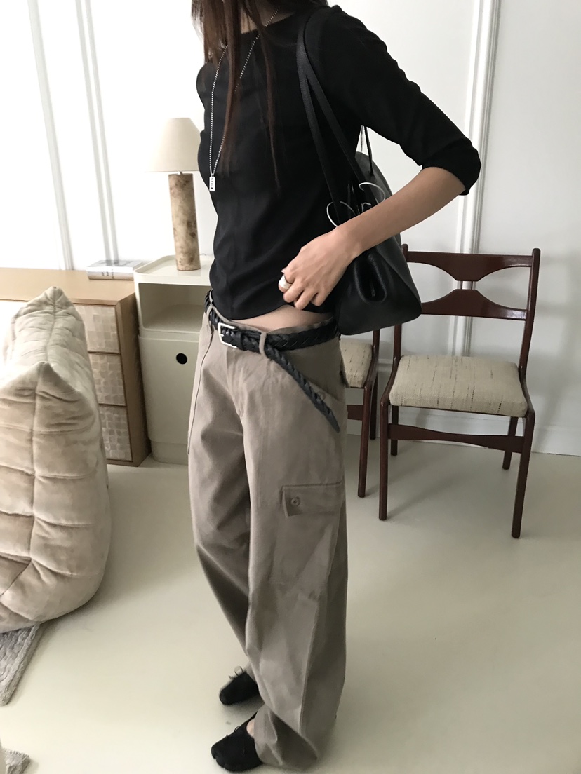OVERK韓國代購女裝新款真品推薦熱賣休閑人氣休閑褲不含腰帶OVERK休閑褲