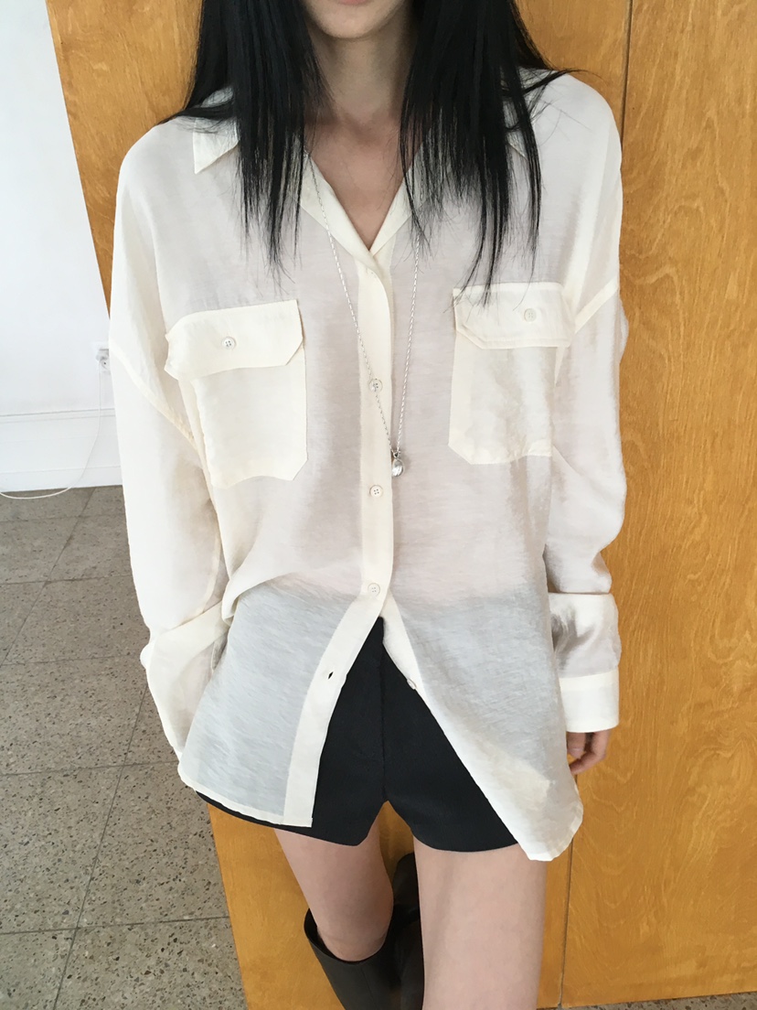 OVERK韓國代購女士新款推薦休閑熱賣人氣真品時尚襯衫蕾絲衫OVERK襯衫/蕾絲衫圖色2