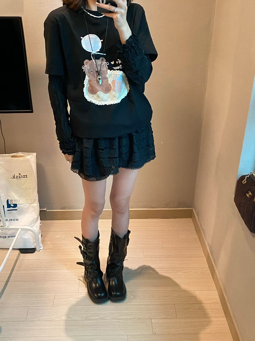 BE&amp;BE東大門實拍女裝新品真品推薦人氣休閑熱賣長袖T恤BE&amp;BE長袖T恤