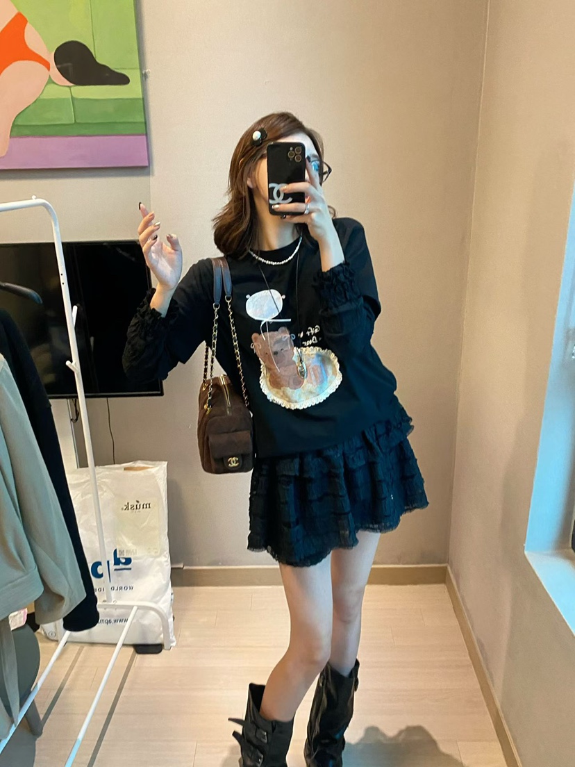 BE&amp;BE東大門實拍女裝新品真品推薦人氣休閑熱賣長袖T恤BE&amp;BE長袖T恤