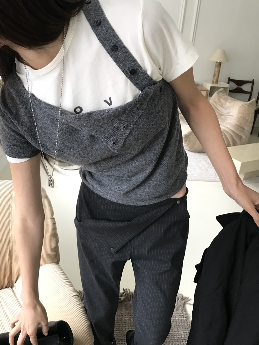 OVERK東大門直郵女士新品真品熱賣時尚人氣休閑針織衫不對稱OVERK針織衫