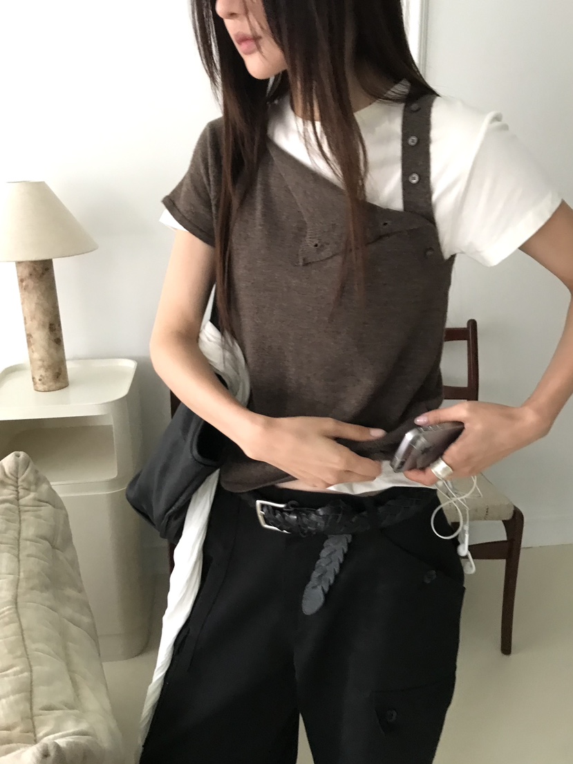 OVERK東大門直郵女士新品真品熱賣時尚人氣休閑針織衫不對稱OVERK針織衫
