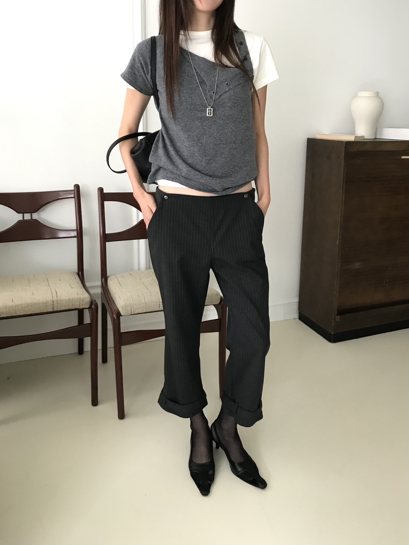OVERK東大門直郵女士新品真品熱賣時尚人氣休閑針織衫不對稱OVERK針織衫圖色3