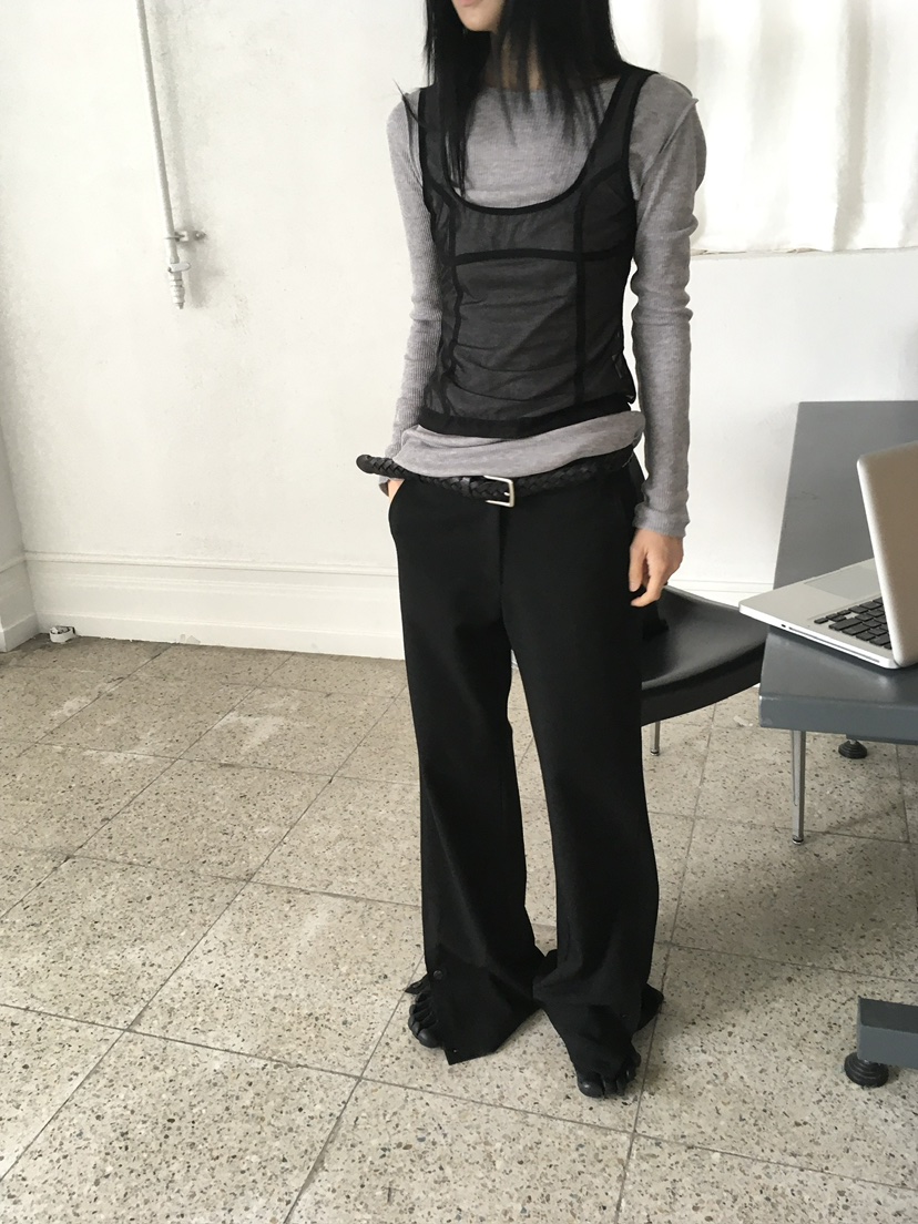 OVERK東大門代購女裝新款休閑推薦熱賣時尚休閑褲不含腰帶OVERK休閑褲圖色1