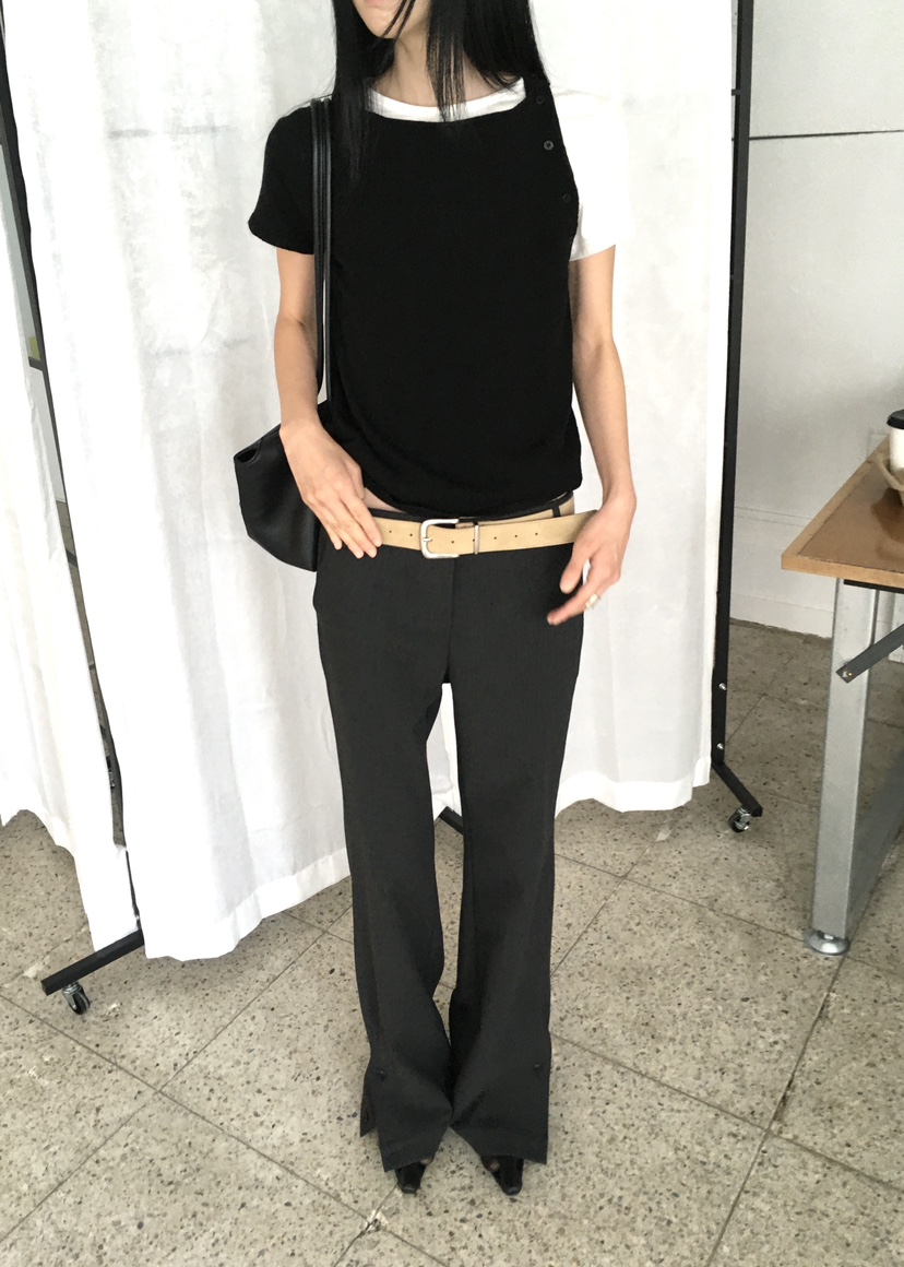 OVERK東大門代購女裝新款休閑推薦熱賣時尚休閑褲不含腰帶OVERK休閑褲圖色2