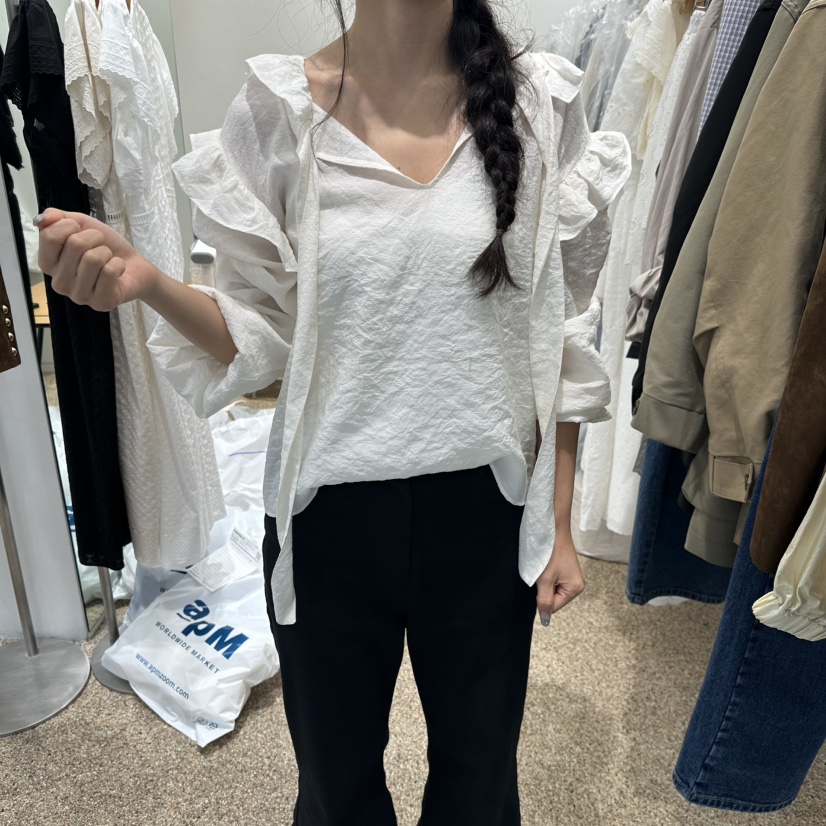 A東大門實拍女士新品推薦人氣時尚休閑真品熱賣襯衫蕾絲衫A STORE襯衫/蕾絲衫圖色1
