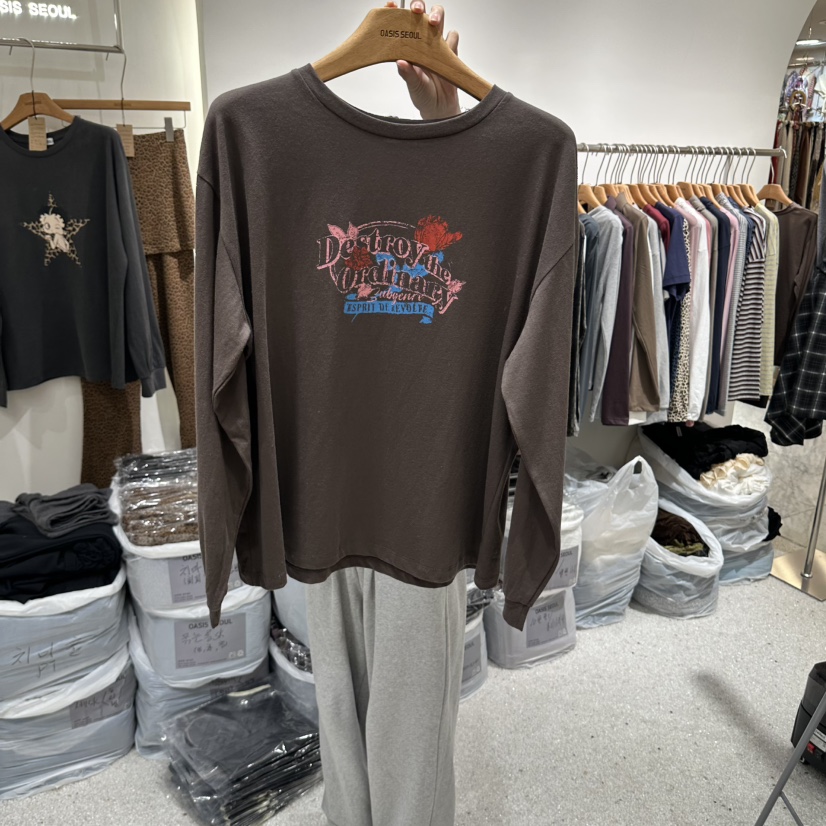 OASISSEOUL東大門代購女士新品時尚熱賣真品人氣推薦長袖T恤OASISSEOUL長袖T恤圖色2