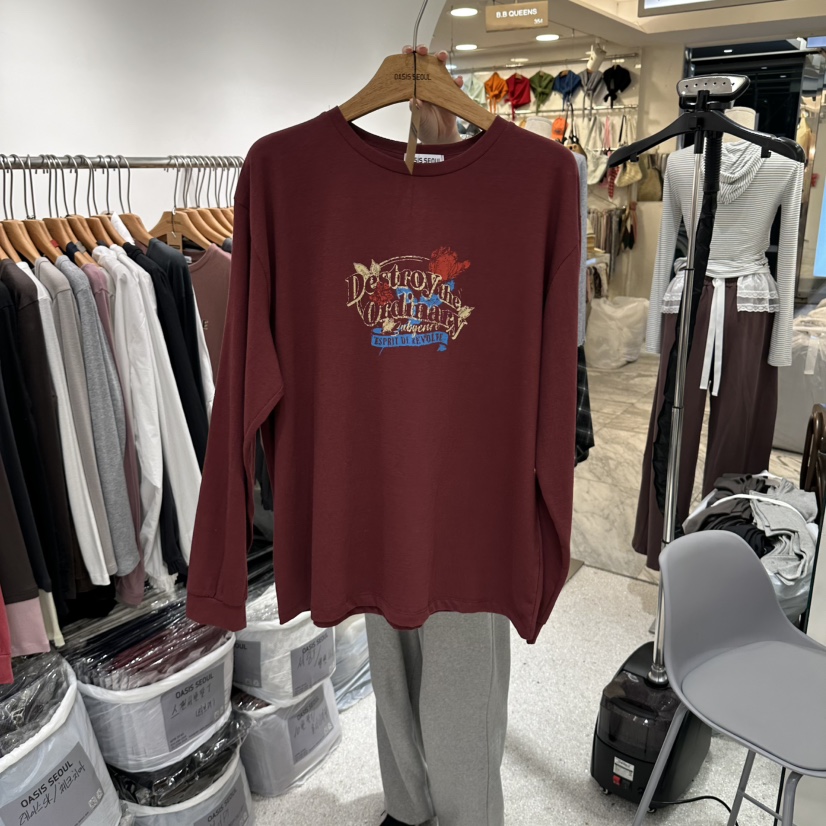 OASISSEOUL東大門代購女士新品時尚熱賣真品人氣推薦長袖T恤OASISSEOUL長袖T恤圖色4
