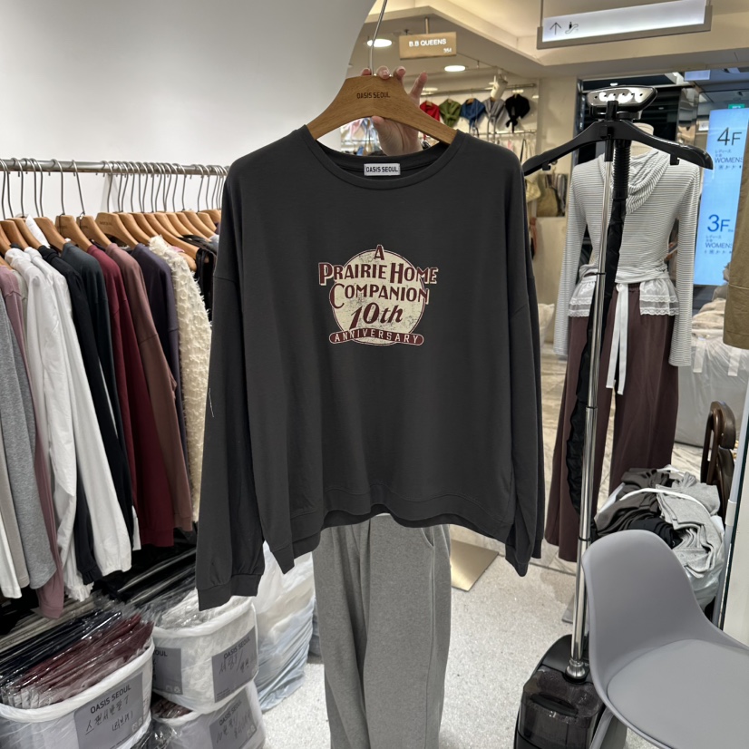 OASISSEOUL韓國直郵女裝新品休閑熱賣真品人氣時尚長袖T恤OASISSEOUL長袖T恤圖色2