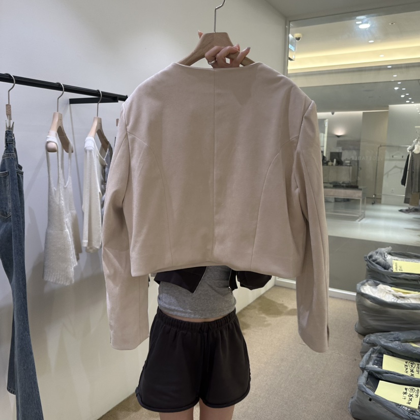 VEGETABLE東大門代購女裝新品熱賣時尚人氣真品休閑夾克麂皮VEGETABLE夾克