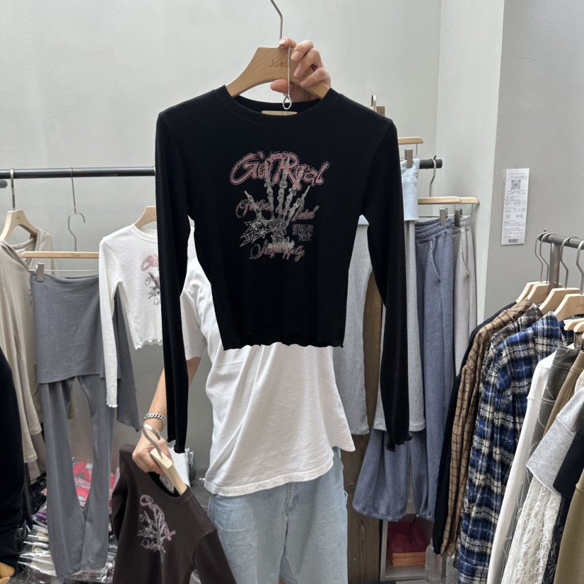 STICK WITH韓國代購女士新款人氣休閑推薦時尚熱賣長袖T恤STICK WITH長袖T恤圖色5