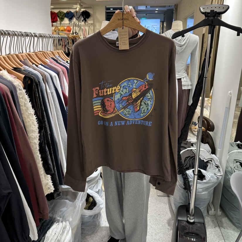 OASISSEOUL韓國直郵女士新品人氣推薦休閑真品長袖T恤圓領OASISSEOUL長袖T恤圖色2