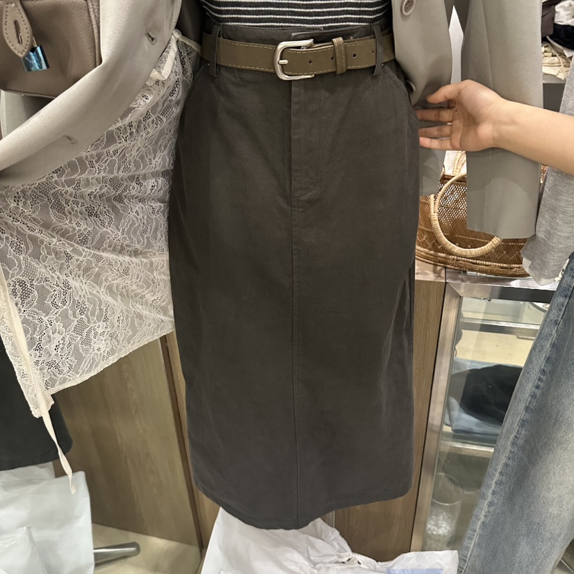 MELO東大門實拍女士新品熱賣真品時尚推薦長裙含腰帶系帶棉MELO長裙圖色2