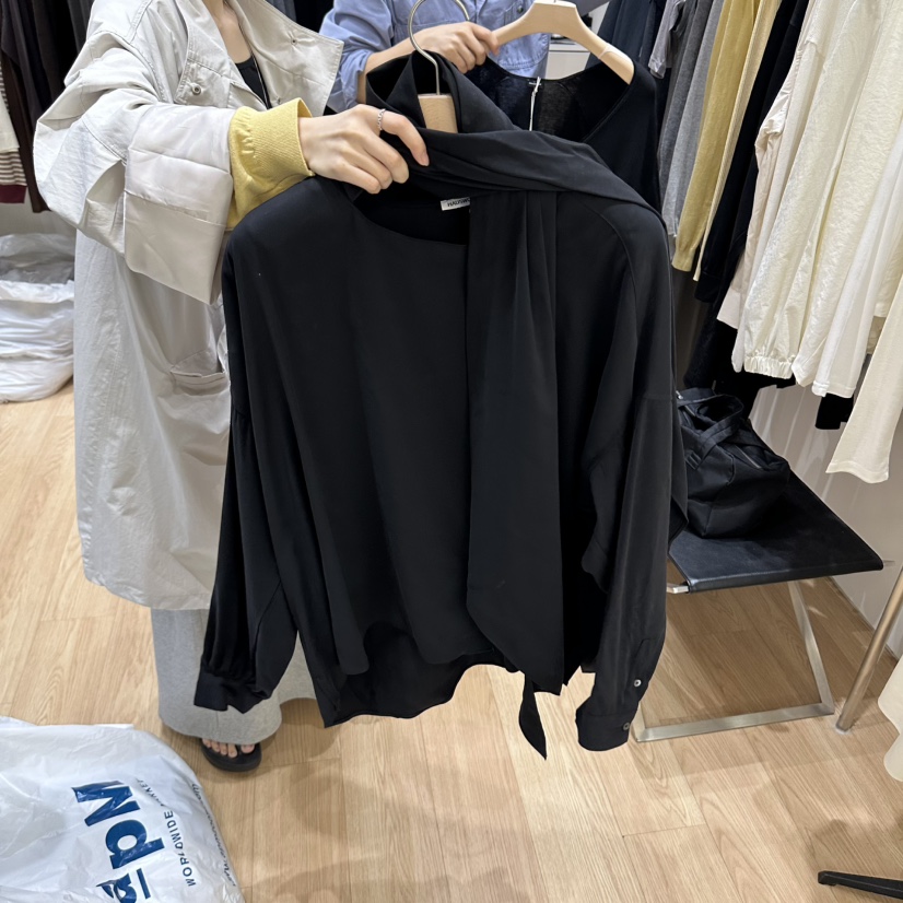 HAUS-A東大門代購女士新品休閑人氣推薦時尚襯衫蕾絲衫圍巾HAUSWOMEN襯衫/蕾絲衫圖色2