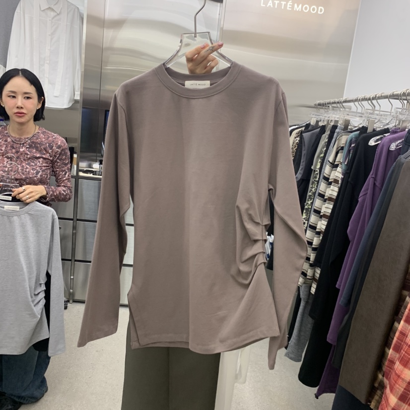 LATTEMOOD韓國直郵女士新款真品時尚休閑推薦熱賣長袖T恤LATTEMOOD長袖T恤圖色2