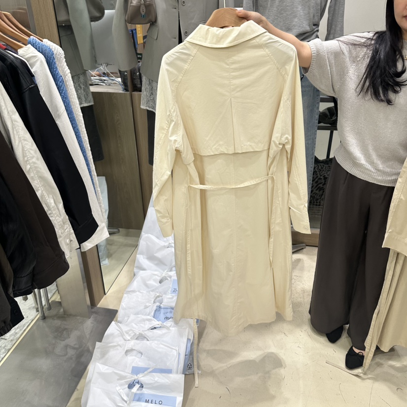 MELO東大門直郵女裝新品時尚人氣推薦休閑熱賣真品長款風衣MELO長款風衣