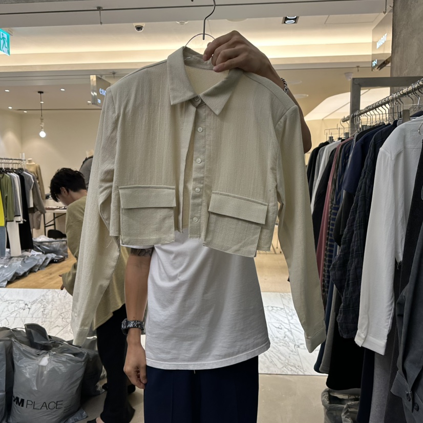 MAGOT韓國直郵女士新品時尚推薦熱賣休閑人氣襯衫蕾絲衫口袋MAGOT襯衫/蕾絲衫圖色2