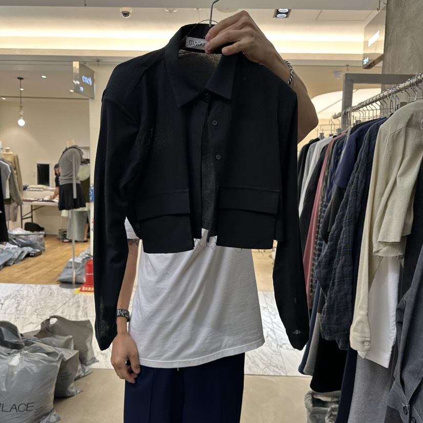 MAGOT韓國直郵女士新品時尚推薦熱賣休閑人氣襯衫蕾絲衫口袋MAGOT襯衫/蕾絲衫圖色3
