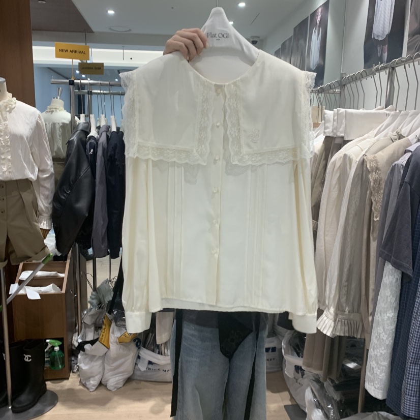 FLAT OGI東大門直郵女士新品熱賣時尚推薦休閑襯衫蕾絲衫FLat OGI襯衫/蕾絲衫圖色1