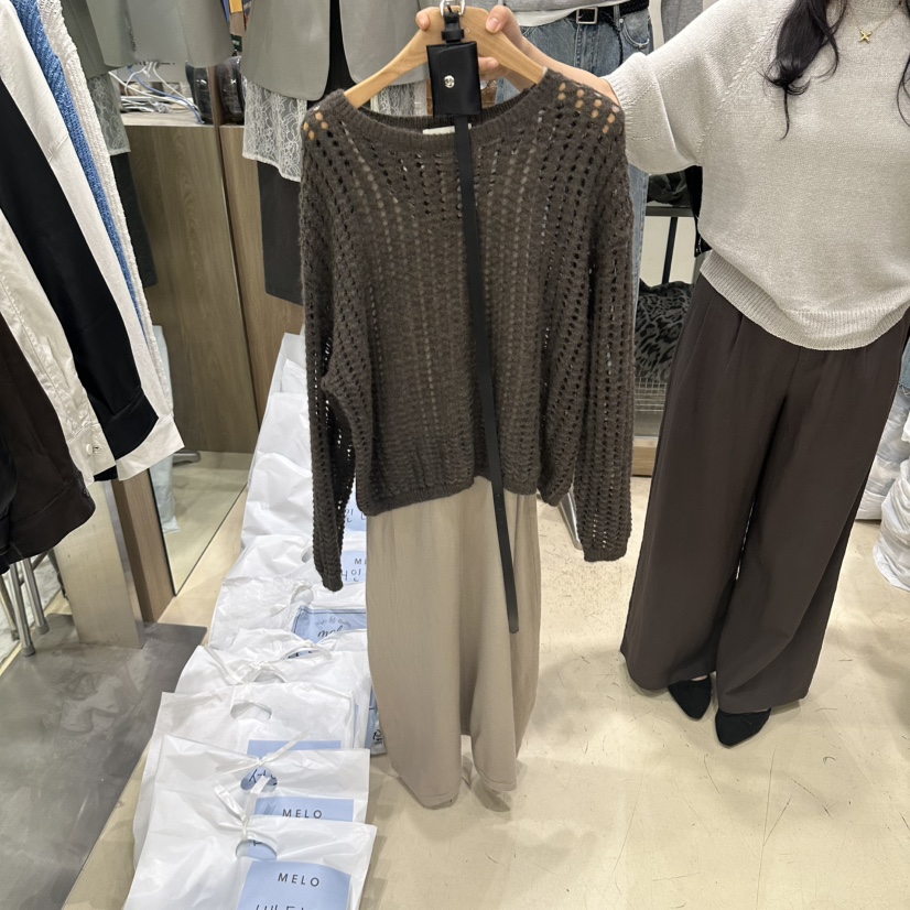 MELO韓國代購女裝新品人氣時尚熱賣真品推薦休閑套裝腰帶MELO套裝圖色1