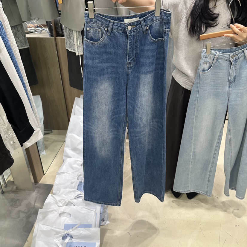 MELO韓國直郵女裝新品真品休閑熱賣時尚人氣牛仔褲不含腰帶MELO牛仔褲圖色1