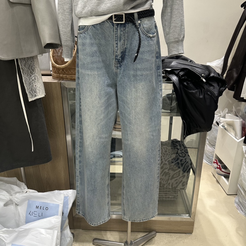 MELO韓國直郵女裝新品真品休閑熱賣時尚人氣牛仔褲不含腰帶MELO牛仔褲圖色2