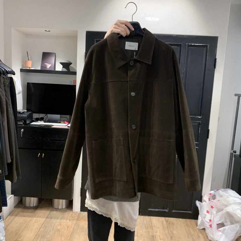 ORLEAN東大門直郵女裝新品熱賣推薦時尚休閑真品夾克麂皮ORLEAN夾克圖色2棕色