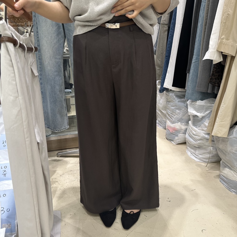 MELO東大門直郵女裝新款人氣推薦熱賣休閑休閑褲含腰帶系帶MELO休閑褲圖色2棕色