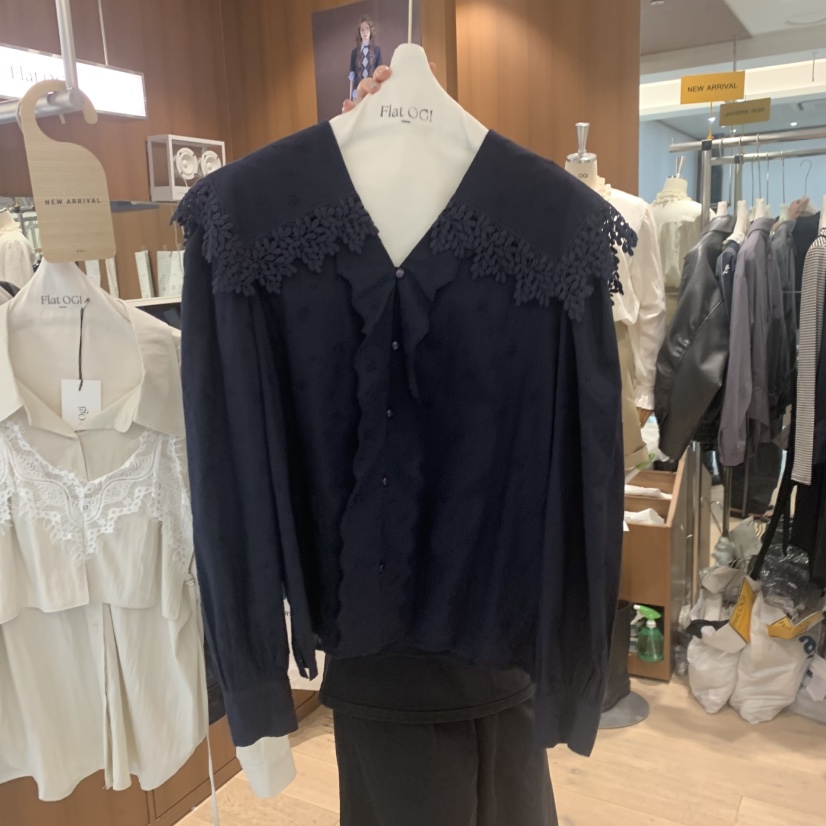 FLAT OGI韓國代購女裝新款真品時尚休閑推薦熱賣襯衫蕾絲衫FLat OGI襯衫/蕾絲衫圖色2