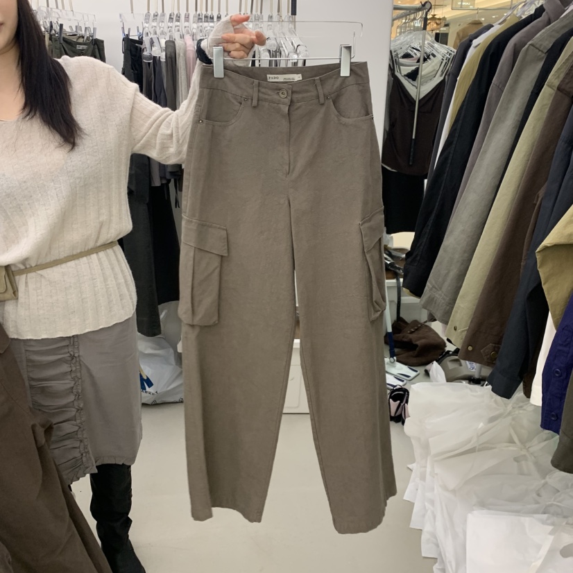 PADO韓國直郵女裝新品推薦真品熱賣時尚人氣休閑休閑褲PADO休閑褲圖色3卡其