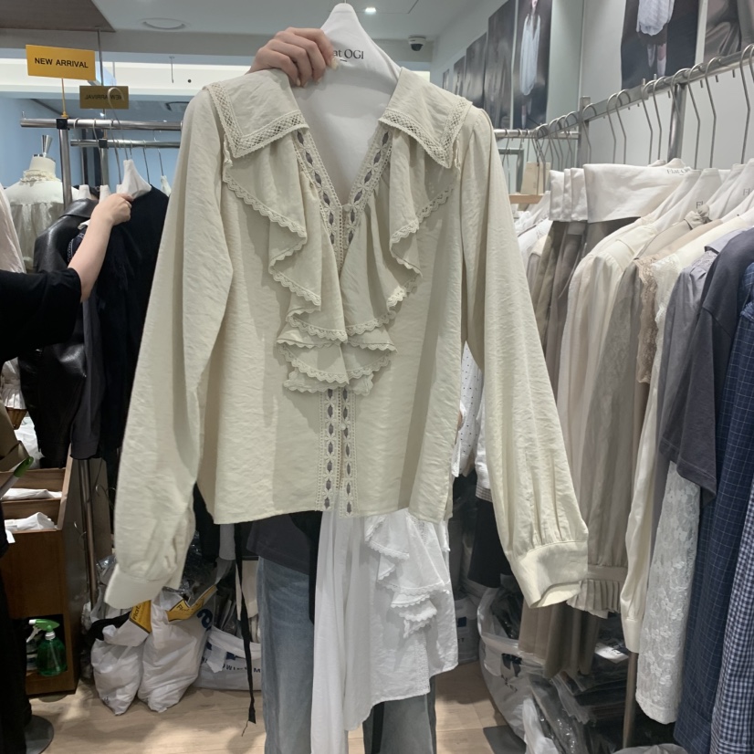 FLAT OGI東大門實拍女士新款真品時尚休閑推薦襯衫蕾絲衫FLat OGI襯衫/蕾絲衫圖色1